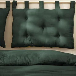 Tête de lit coussin gaze de coton (80 x 50 cm) Gaïa Vert sapin
