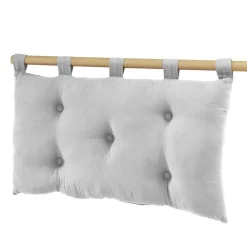 Tête de lit coussin gaze de coton (80 x 50 cm) Gaïa Gris nuage