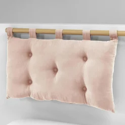 Tête de lit coussin gaze de coton (80 x 50 cm) Gaïa Rose poudré