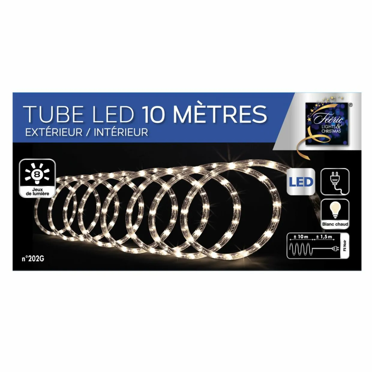 Tube lumineux 180 LED (10 m) Blanc chaud