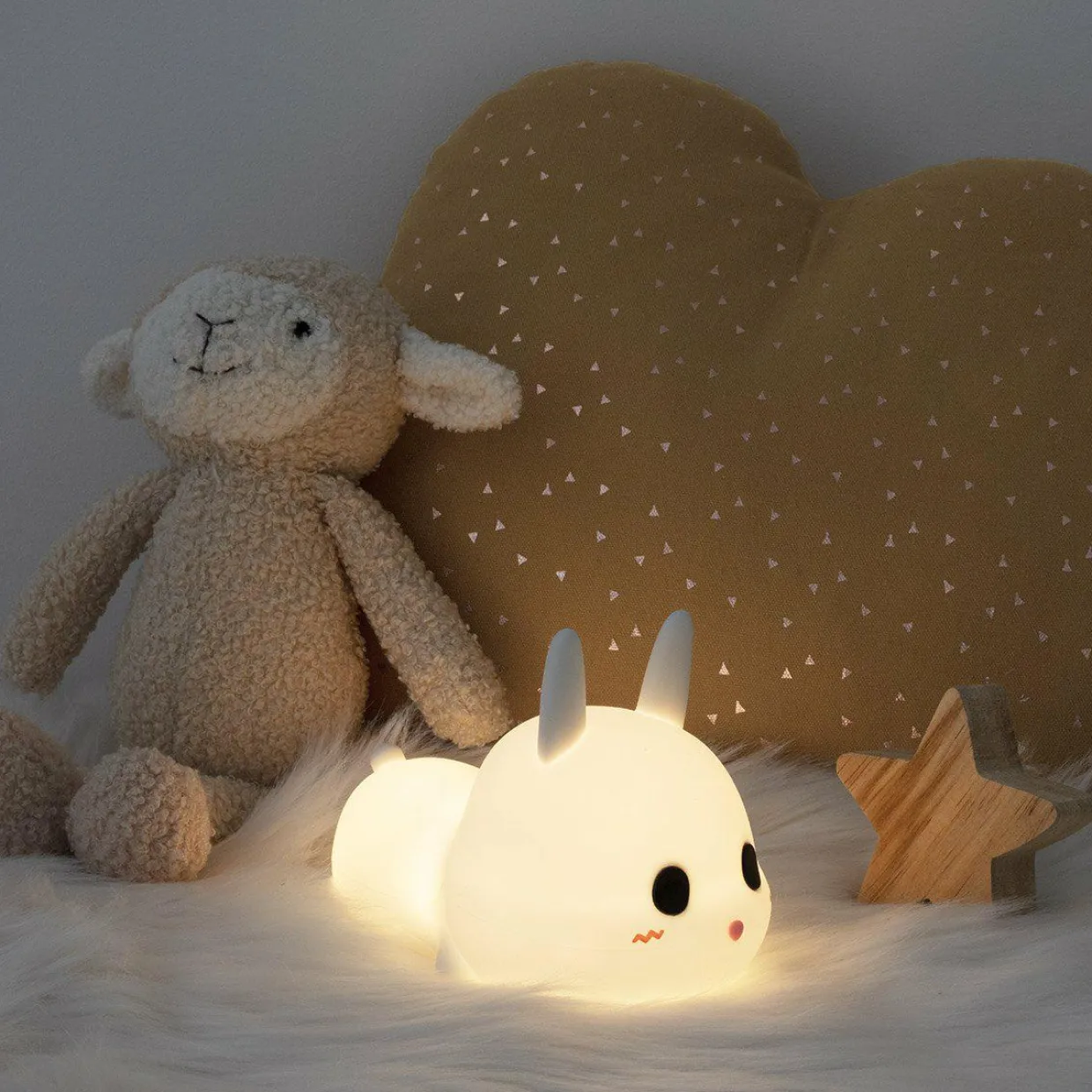 Veilleuse LED enfant (H11.2 cm) Lapin Blanche