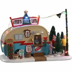 Village de Noël Lemax à piles lumineux Vendeur de sapins