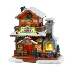 Village de Noël Lemax lumineux Pizza Pomme de pin