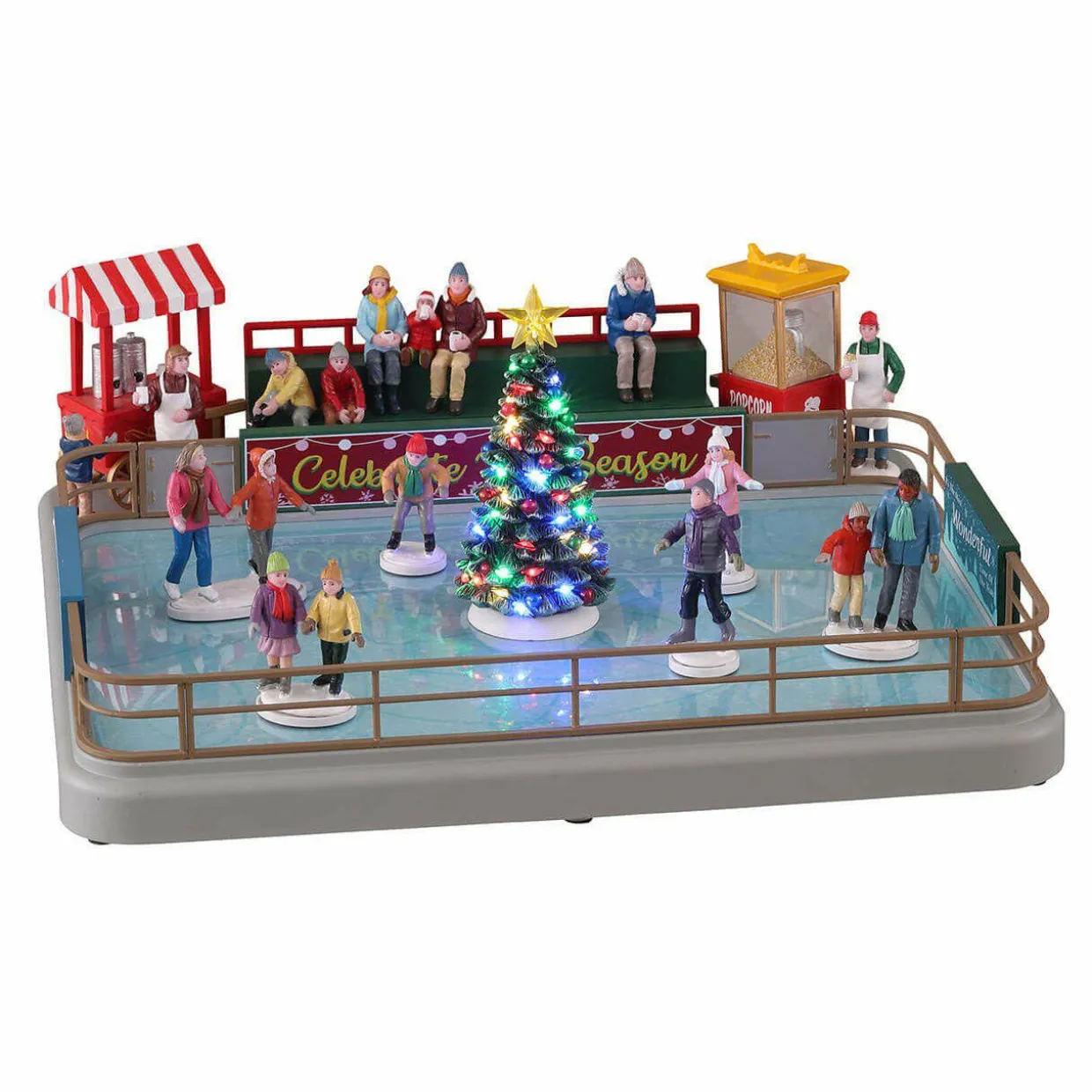 Village de Noël Lemax lumineux, musical et en mouvement Patinoire extérieure
