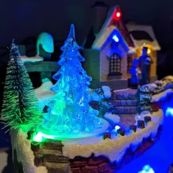 Village de Noël lumineux à piles Soirée d'hiver