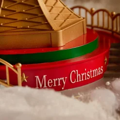 Village de Noël lumineux animé et musical (H52 cm) Manège à sensation