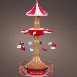 Village de Noël lumineux animé et musical (H52 cm) Manège à sensation