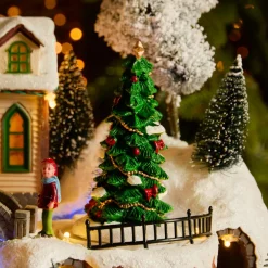 Village de Noël lumineux, animé et musical (H33 cm) Eglise et chanteurs