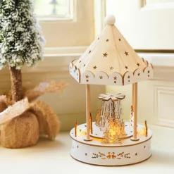 Village de Noël lumineux animé et musical à piles (H26 cm) Kiosque