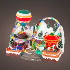 Village de Noël lumineux animé et musical (H27 cm) Parc d'attraction