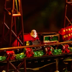 Village de Noël lumineux et musical Ville festive et Chemin de fer