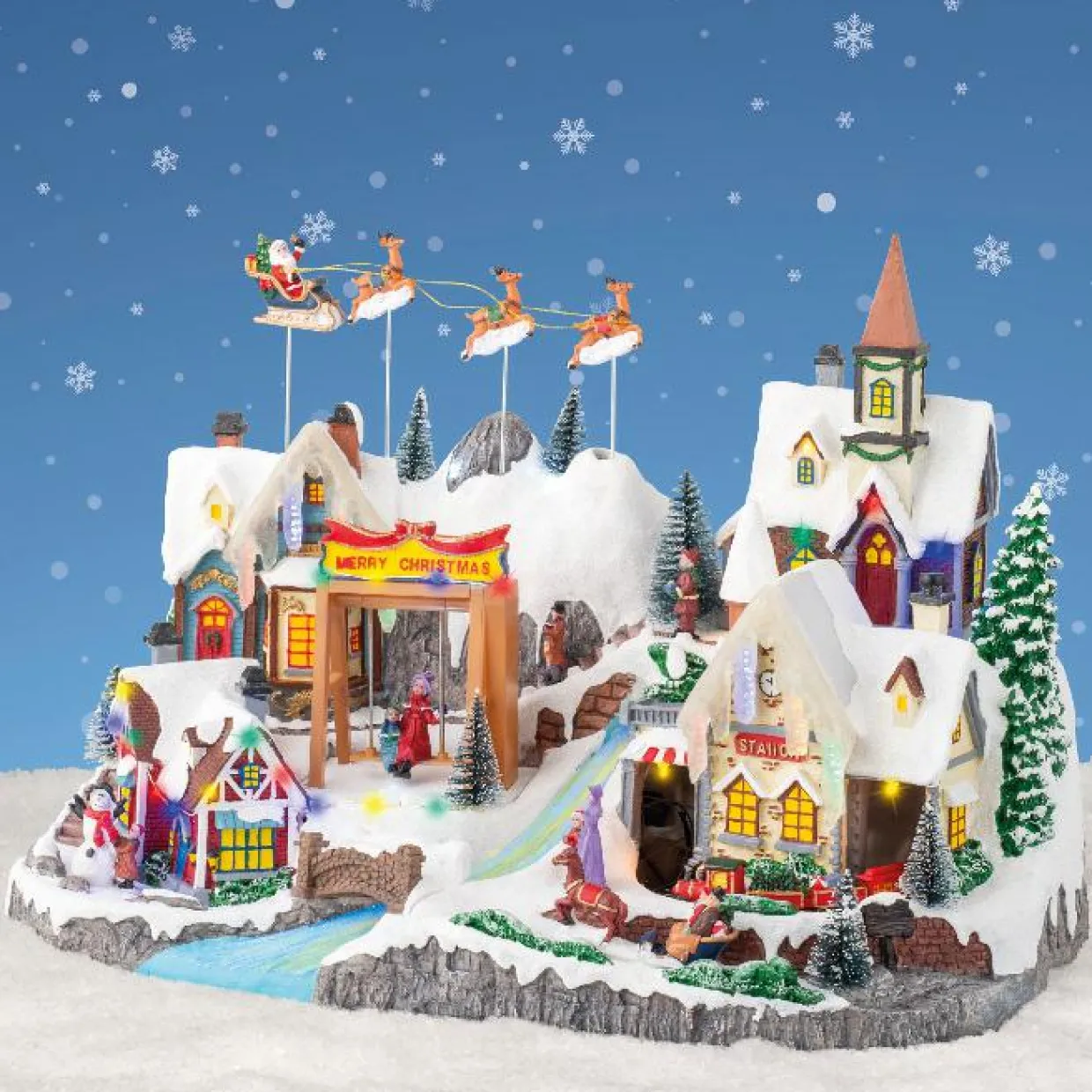 Village de Noël lumineux et musical Nuit de Noël