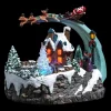 Village de Noël lumineux et musical Père Noël et fontaine