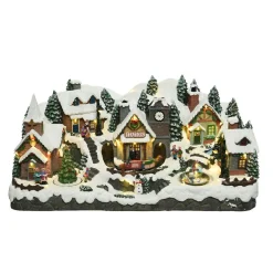 Village de Noël lumineux Montagne enneigée