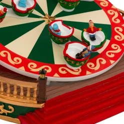 Village de Noël musical et animé sur piles (H26 cm) Manège Tasses tournantes