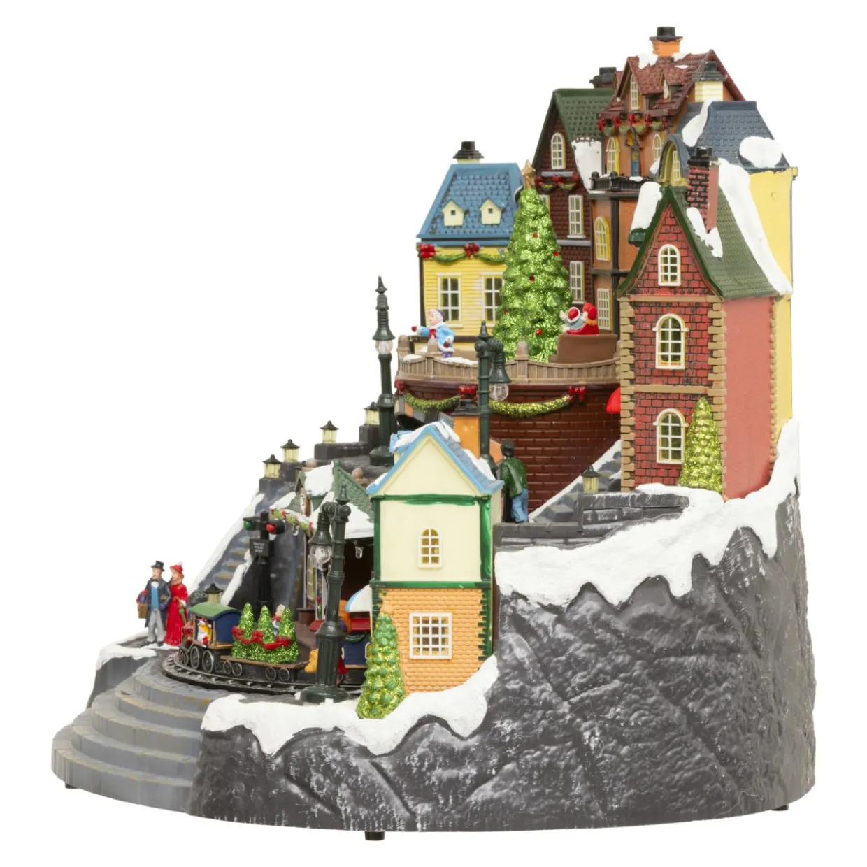 Village de Noël musical et animé (H37 cm) Grande gare
