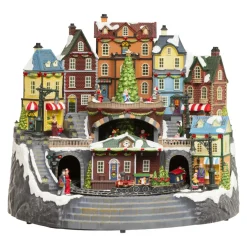 Village de Noël musical et animé (H37 cm) Grande gare