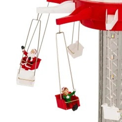 Village de Noël musical et animé (H52 cm) Manège chaises volantes