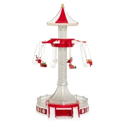 Village de Noël musical et animé (H52 cm) Manège chaises volantes