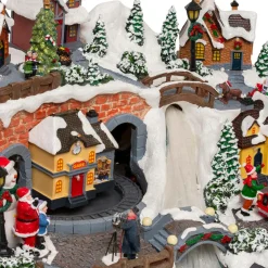 Village de Noël musical et animé (H32 cm) Village en fête