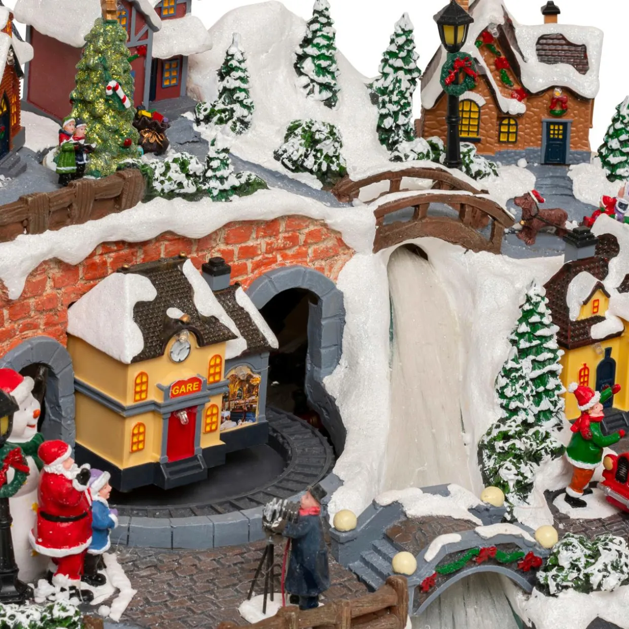 Village de Noël musical et animé (H32 cm) Village en fête