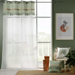 Voilage coton (140 x 240 cm) Janara Vert sauge