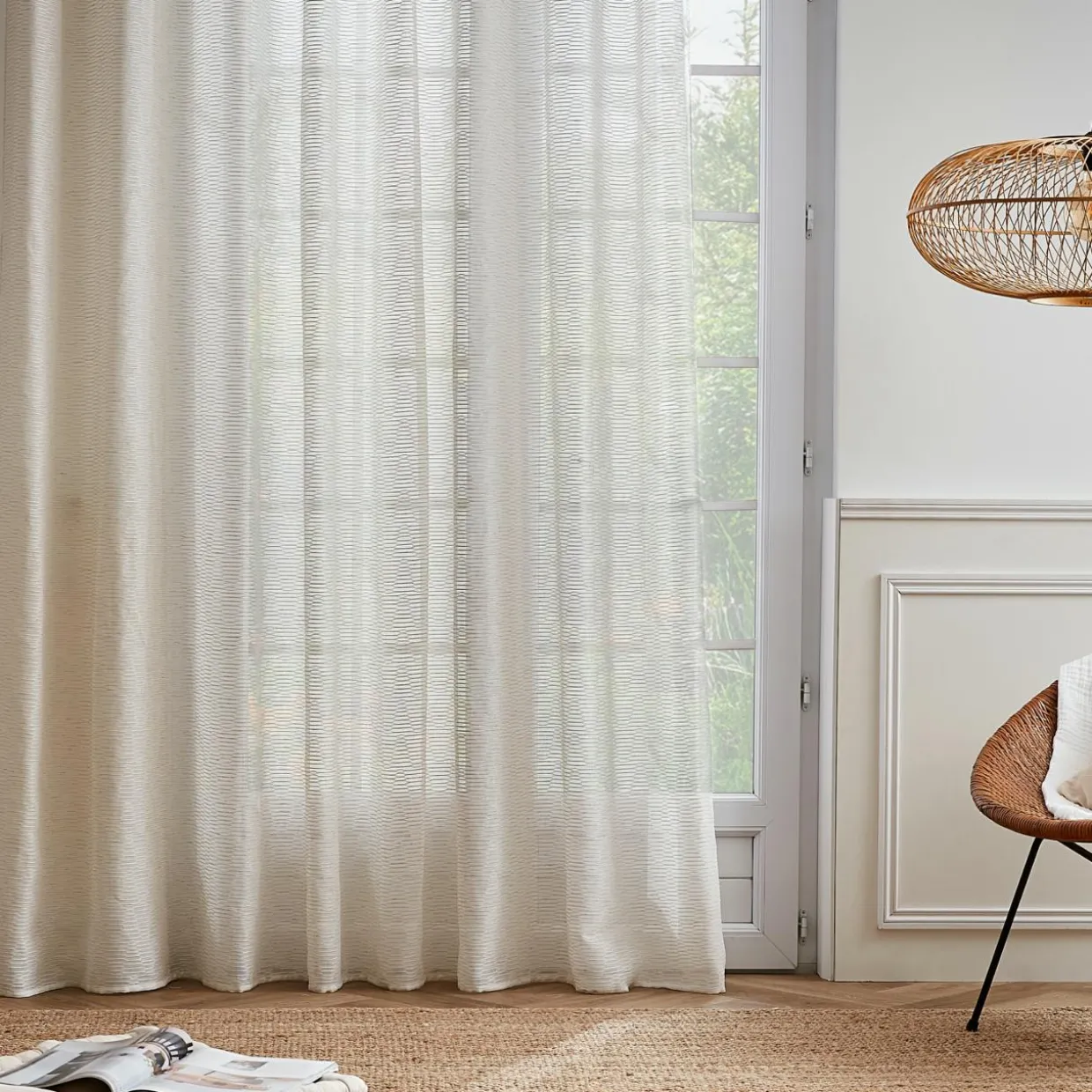 Voilage galon fronceur (280 x 240 cm) Maël Beige