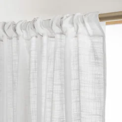 Voilage galon fronceur effet lin (280 x 240 cm) Robin Blanc