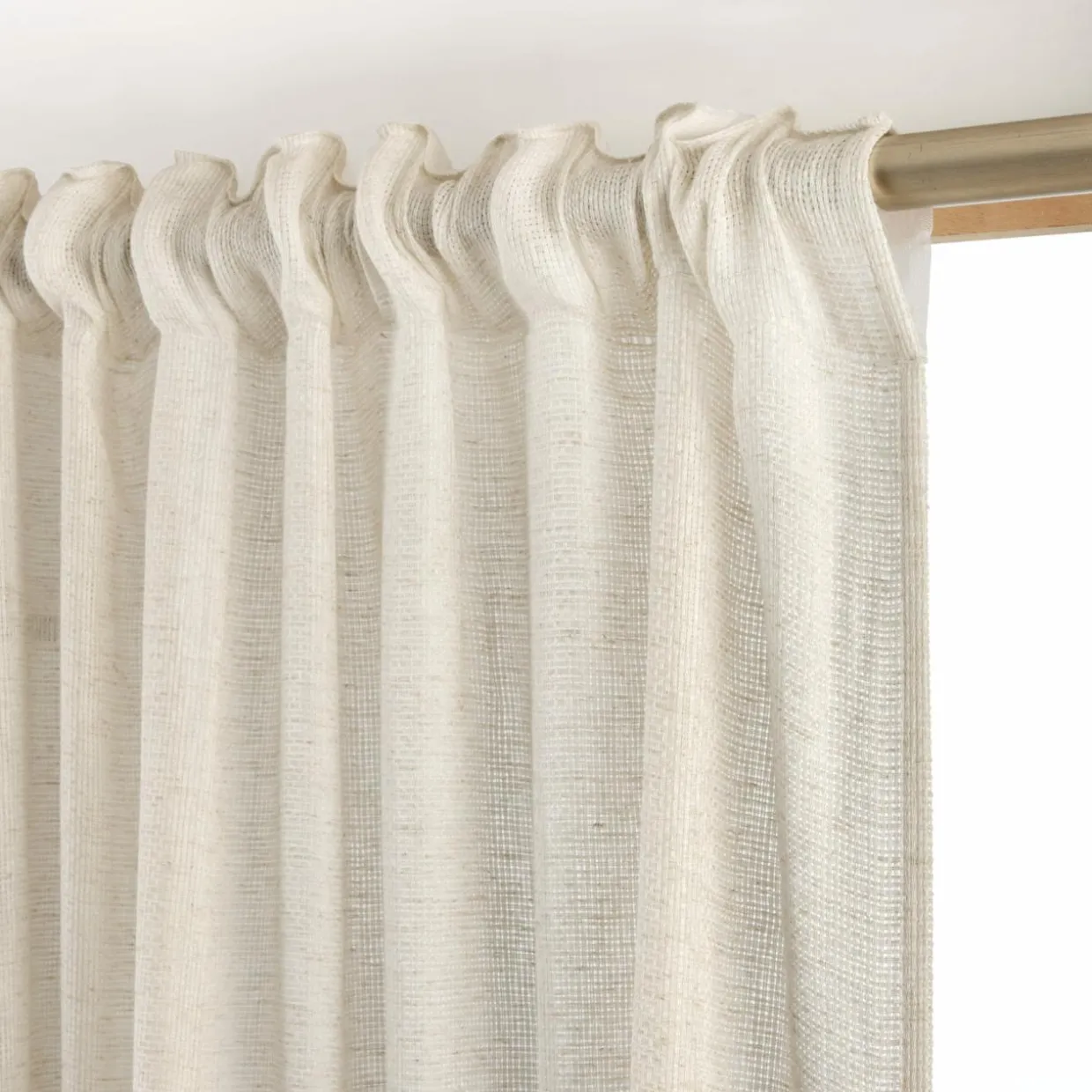 Voilage galon fronceur effet lin (280 x 240 cm) Luca Beige