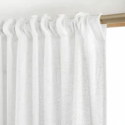Voilage galon fronceur effet lin (140 x 240 cm) Luca Blanc