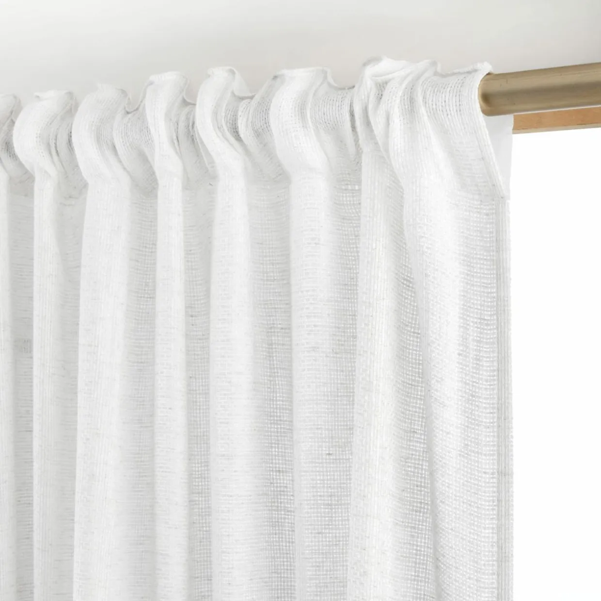 Voilage galon fronceur effet lin (140 x 240 cm) Luca Blanc