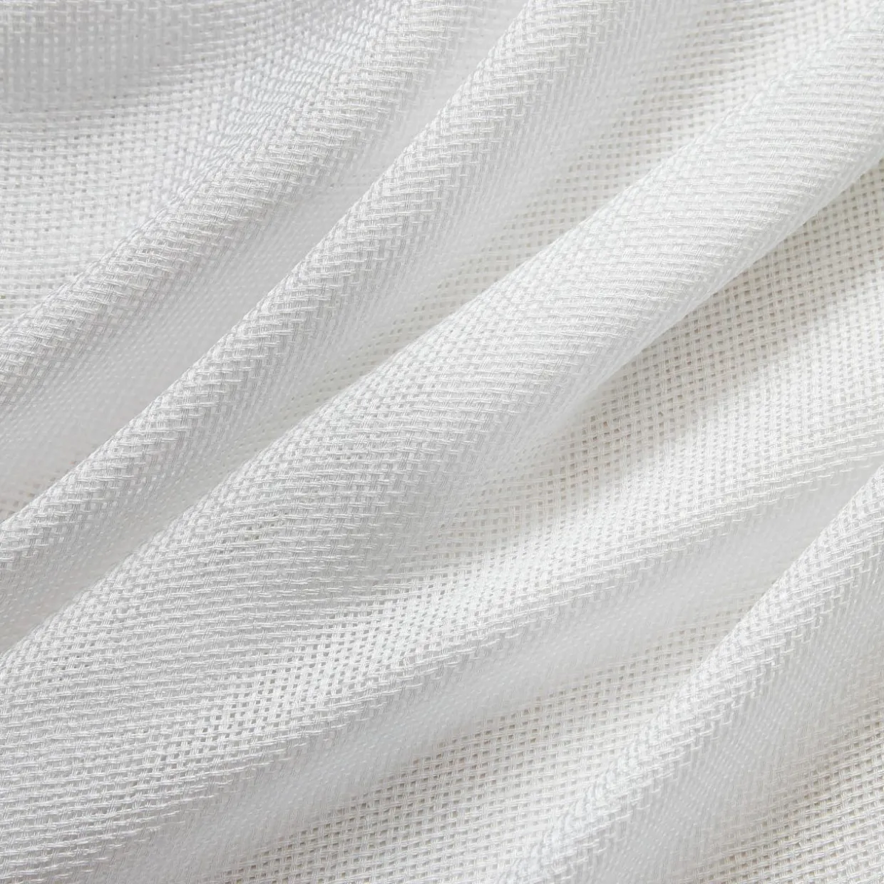 Voilage galon fronceur effet lin (140 x 240 cm) Luca Blanc