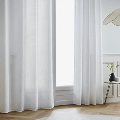 Voilage galon fronceur effet lin (140 x 240 cm) Luca Blanc