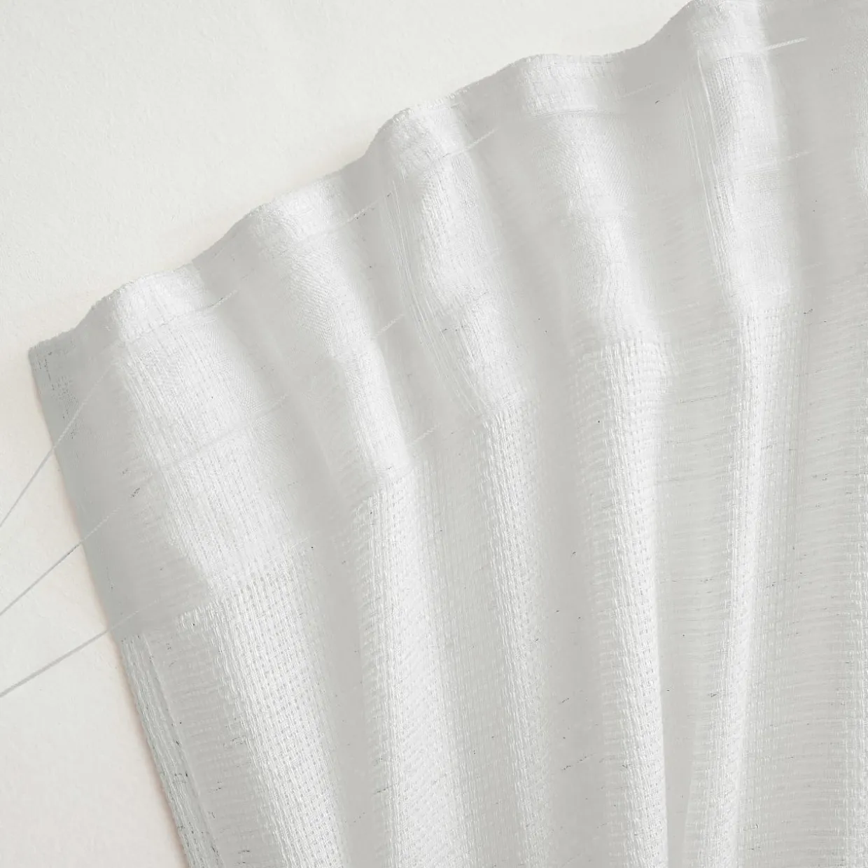 Voilage galon fronceur effet lin (140 x 240 cm) Luca Blanc