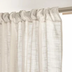 Voilage galon fronceur effet lin (280 x 240 cm) Robin Beige