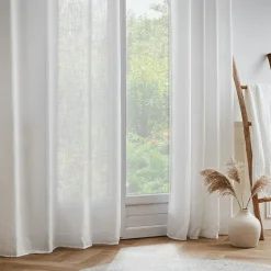 Voilage galon fronceur effet lin (140 x 240 cm) Robin Blanc