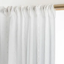 Voilage galon fronceur pompons (140 x 240 cm) Axel Blanc