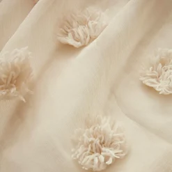 Voilage galon fronceur pompons (280 x 240 cm) Suzie Beige