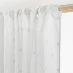 Voilage galon fronceur pompons (140 x 240 cm) Emie Blanc