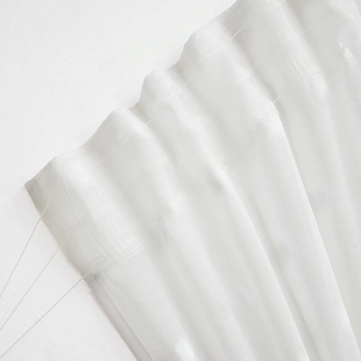 Voilage galon fronceur pompons (140 x 240 cm) Emie Blanc