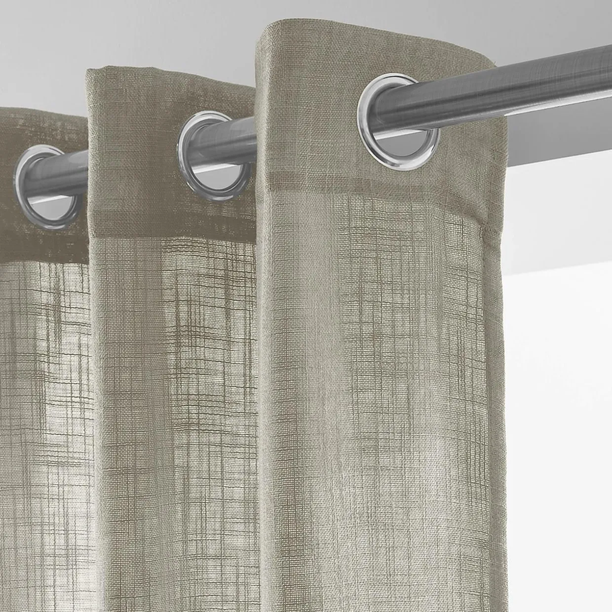 Voilage grande largeur effet lin (400 x 240 cm) Robin Taupe