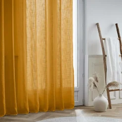 Voilage grande largeur effet lin (400 x 240 cm) Robin Jaune Ocre