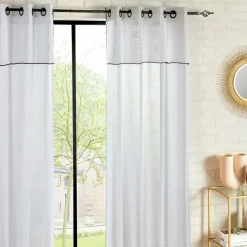 Voilage œillets à volant (140 x 240 cm) Fred Blanc