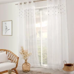 Voilage œillets (140 x 240 cm) Coeurs Beige