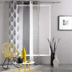 Voilage œillets (140 x 240 cm) Galileo Noir