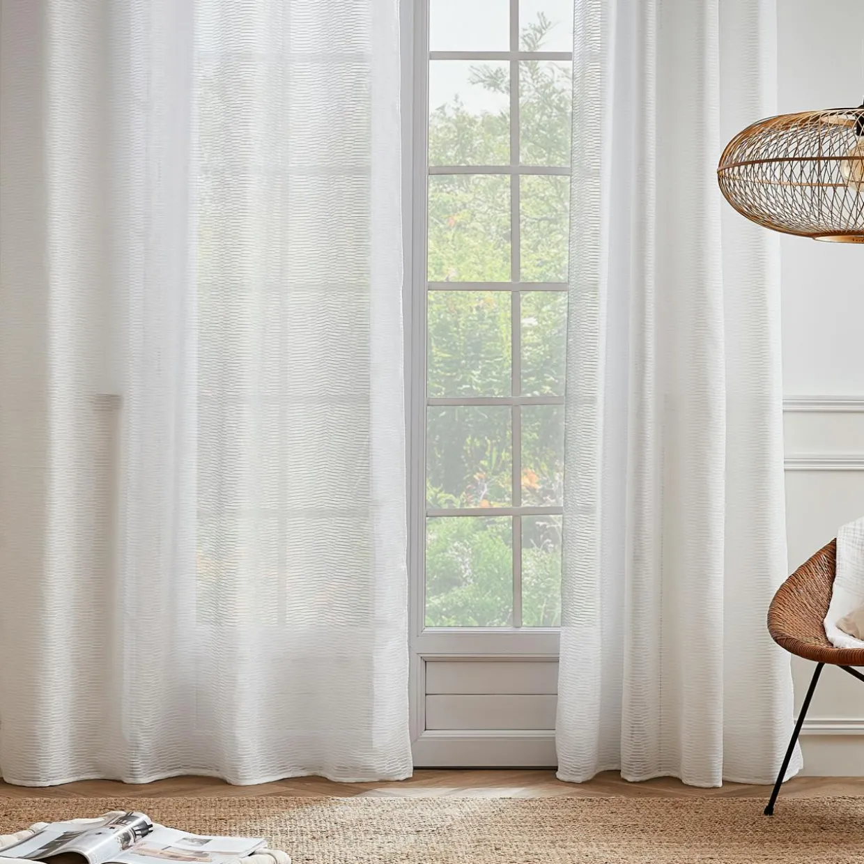 Voilage œillets (140 x 240 cm) Maël Blanc