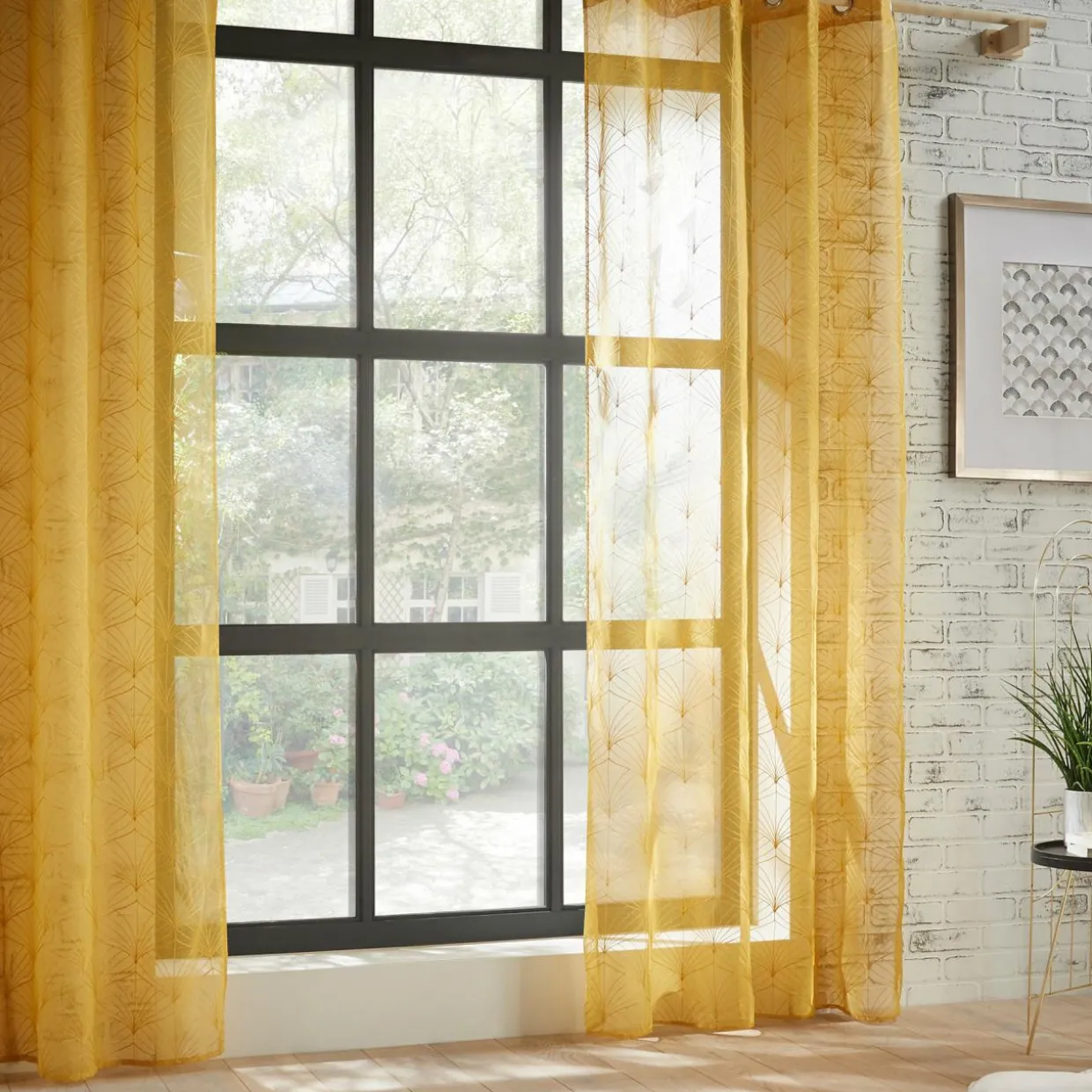 Voilage œillets (140 x 240 cm) Mia Jaune ocre