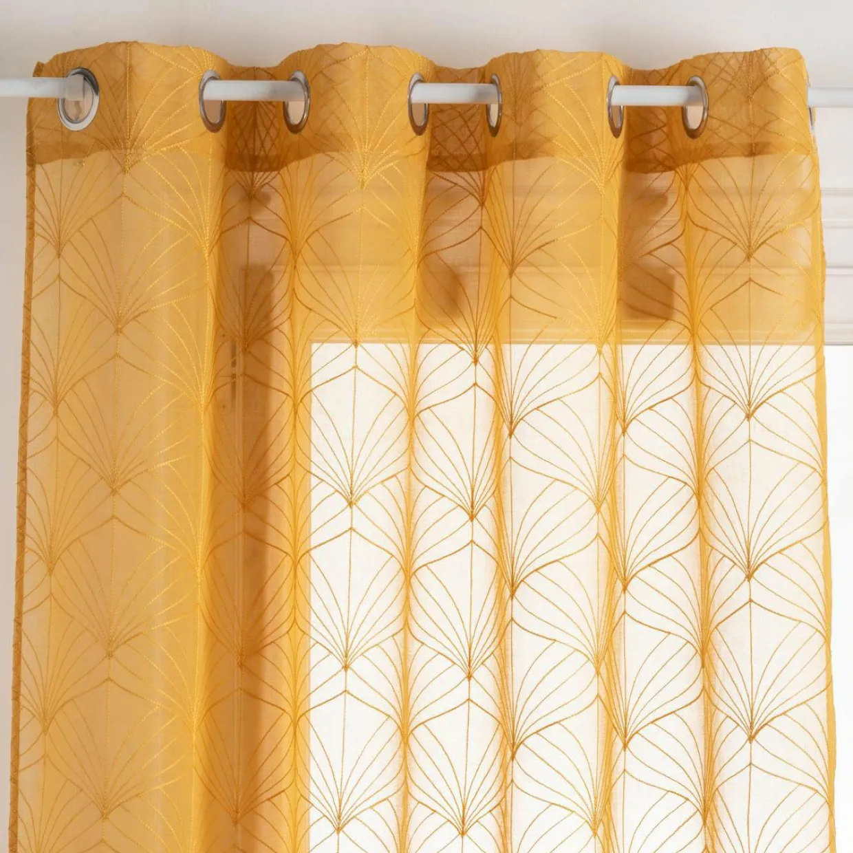 Voilage œillets (140 x 240 cm) Mia Jaune ocre