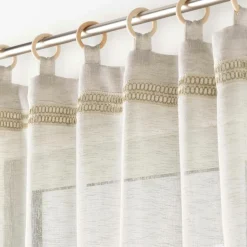 Voilage œillets bois (140 x 240 cm) Mileo Beige