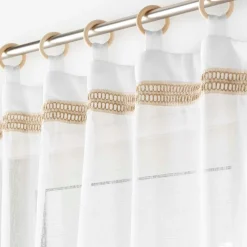 Voilage œillets bois (140 x 240 cm) Mileo Blanc